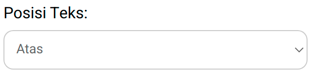 Kotak untuk menginput posisi teks